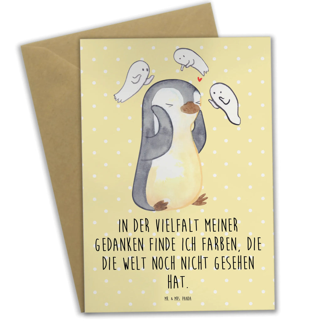 Greetings card Penguin Schizophrenia birthday card, folding card, wedding card, greeting card, invitation card