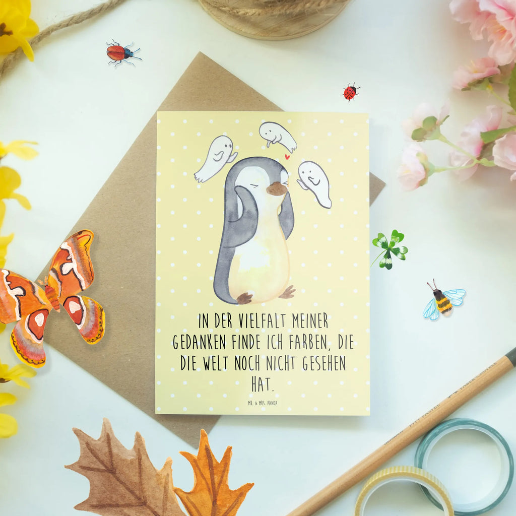 Greetings card Penguin Schizophrenia birthday card, folding card, wedding card, greeting card, invitation card
