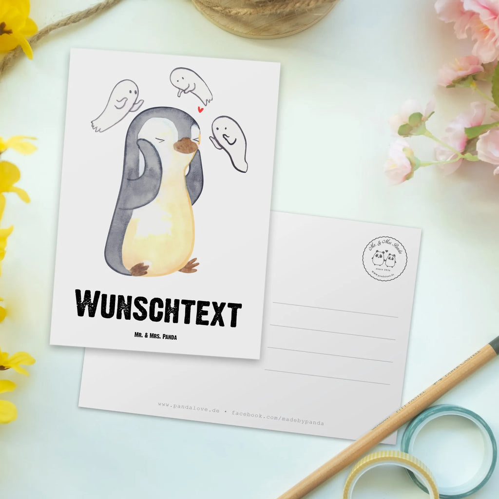 Personalisierte Postkarte Pinguin Schizophrenie Karte mit Wunschtext, Ansichtskarte mit Namen, Postkarte bedrucken, Postkarte mit Namen, Karte mit Namen, Postkarte mit Wunschtext, Grußkarte mit Namen, Einladung mit Namen, Geschenkkarte mit Namen, Geschenkkarte mit Wunschtext, Ansichtskarte mit Wunschtext, Postkarte personalisierbar, Einladung mit Wunschtext, Grußkarte mit Wunschtext, psychische Erkrankung, Schizophrenie, mentale Gesundheit, schizophrene Psychose, Psychose, Pinguin, Gefühlswelt