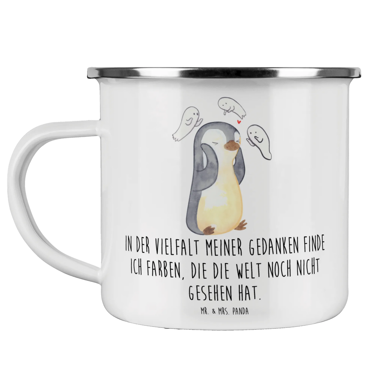 Enamel camping mug Penguin Schizophrenia