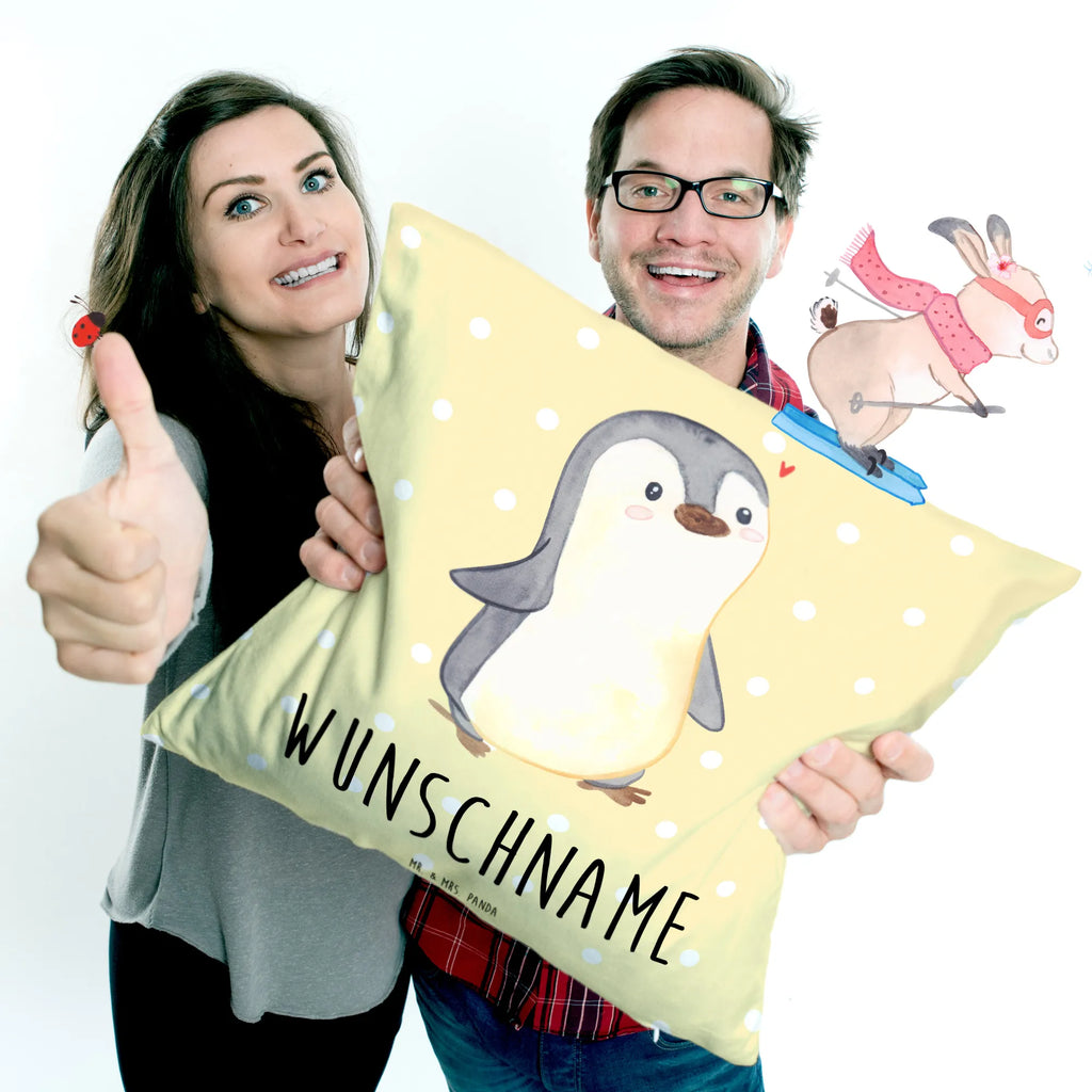 Personalised cushion Penguin Tourette bedrucken, personalisiert, Wunschname, Kopfkissen, Kissen, Name, Tics, Tourette Syndrom, Ticstörung, Tourette, neuro-psychiatrische Erkrankung