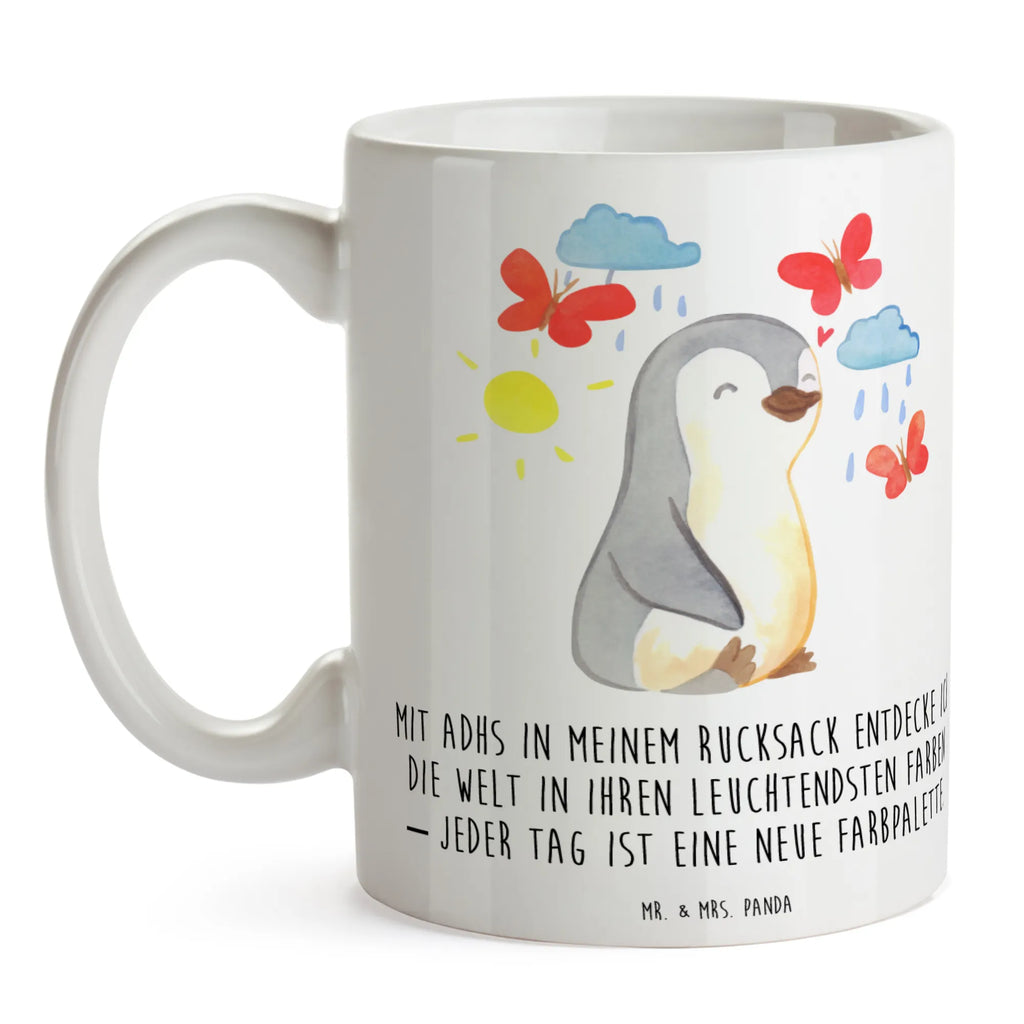 Tasse Pinguin ADHS Keramiktasse, Tasse, Kaffeetasse, Tasse mit Zitaten, Tasse mit Motiven, Geschenktasse, Teetasse, Bürotasse, Porzellantasse, Aufmerksamkeitsdefizitsyndrom, Verhaltensstörung, ADHS, Pinguin, Hyperaktivitätsstörung