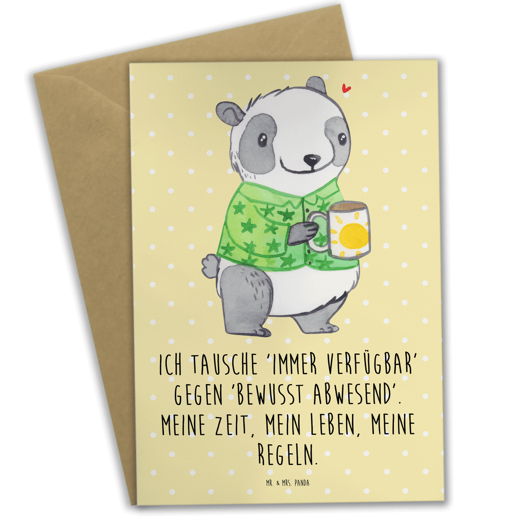 Grußkarte Panda Burnout Grußkarte, Klappkarte, Einladungskarte, Glückwunschkarte, Hochzeitskarte, Geburtstagskarte, Karte, Burnout, Erschöpfung, Überlastung, Panda