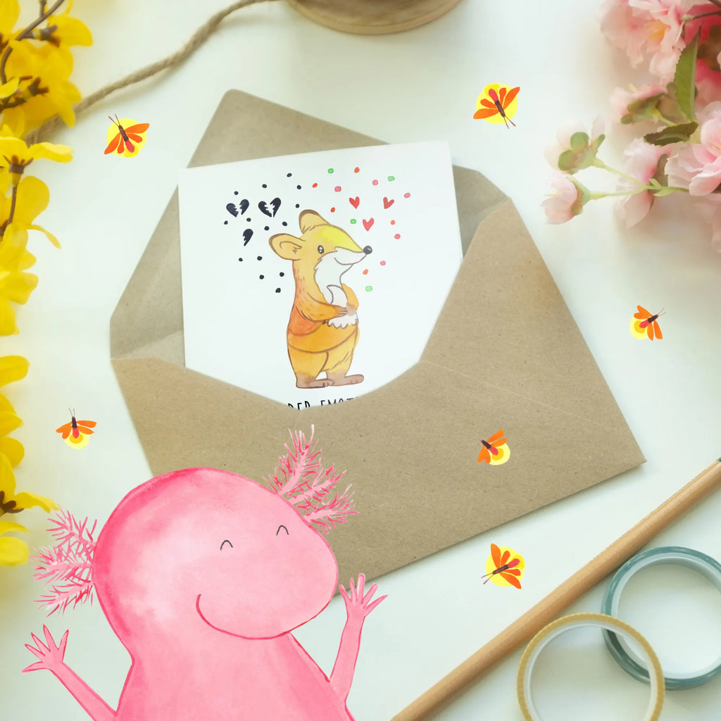 Greetings card Fox Borderline greeting card, folding card, wedding card, invitation card, birthday card