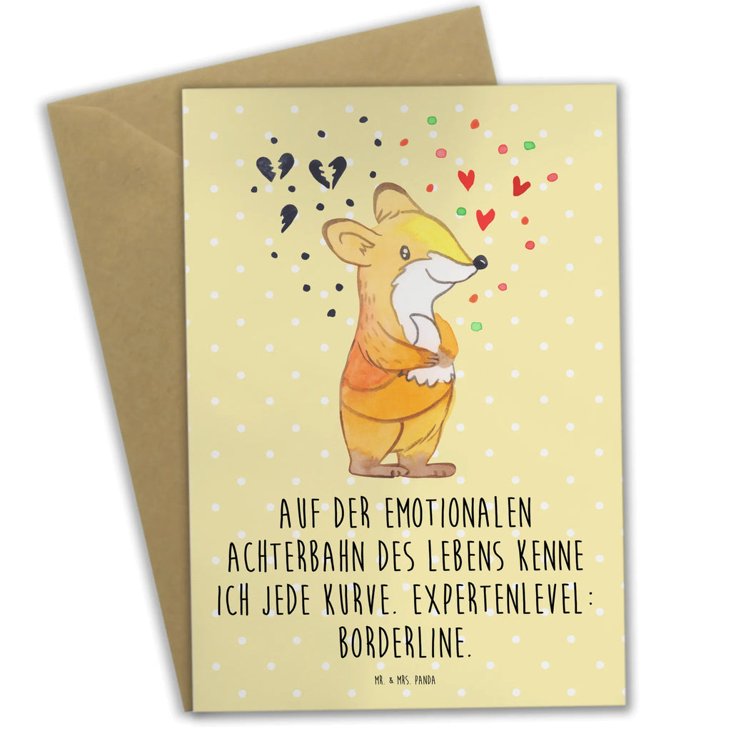 Greetings card Fox Borderline greeting card, folding card, wedding card, invitation card, birthday card