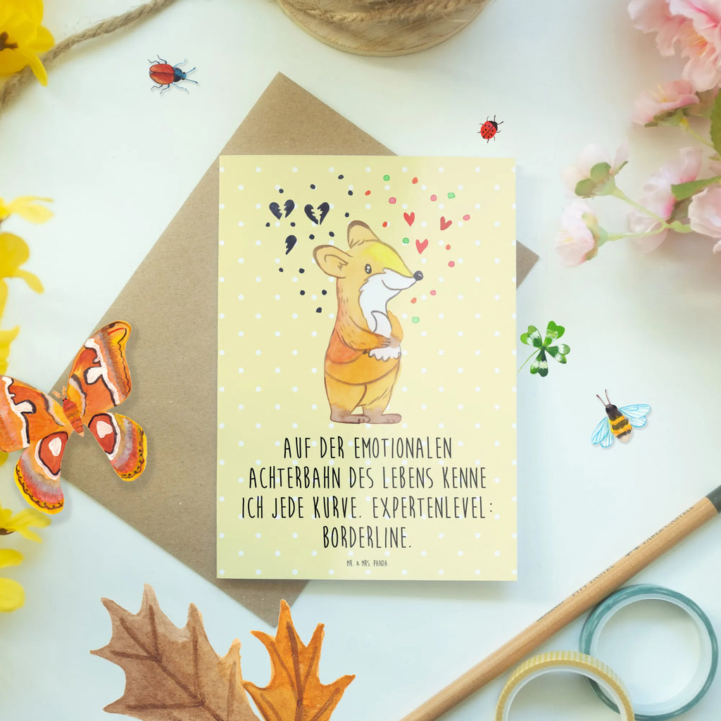 Greetings card Fox Borderline greeting card, folding card, wedding card, invitation card, birthday card