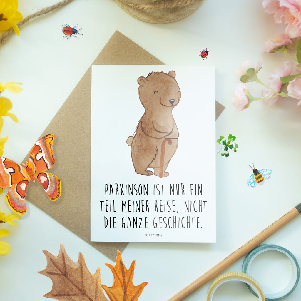 Grußkarte Bär Parkinson Grußkarte, Klappkarte, Einladungskarte, Glückwunschkarte, Hochzeitskarte, Geburtstagskarte, Karte, Parkinson, Morbus Parkinson, neurodegenerative Erkrankung, Bär