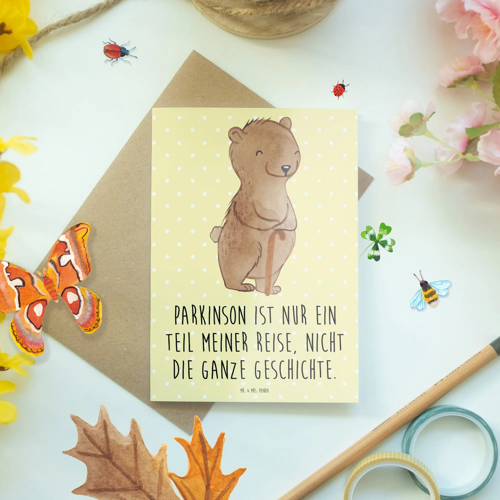 Greetings card Bear Parkinson Hochzeitskarte, Geburtstagskarte, Grußkarte, Karte, Einladungskarte, Ansichtskarten, Glückwunschkarte, Klappkarte, neurodegenerative Erkrankung, Bär, Morbus Parkinson, Parkinson