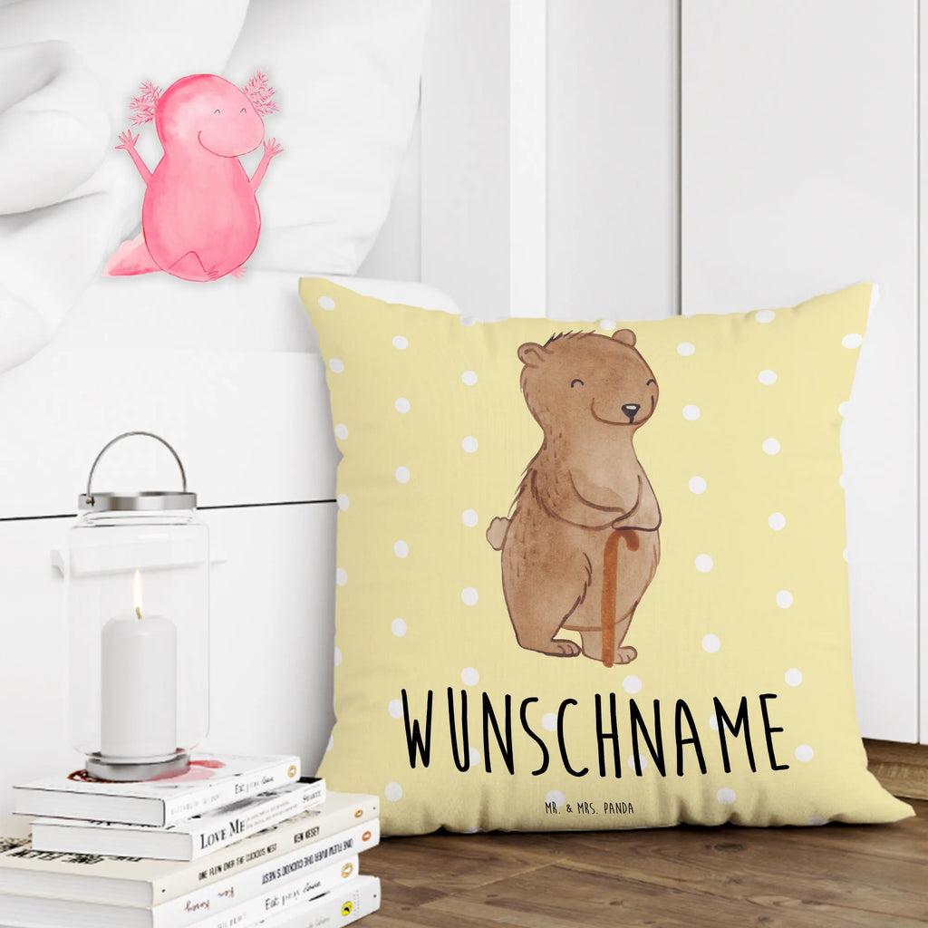 Personalised cushion Bear Parkinson Name, Wunschname, bedrucken, Kissen, Kopfkissen, personalisiert, neurodegenerative Erkrankung, Bär, Morbus Parkinson, Parkinson
