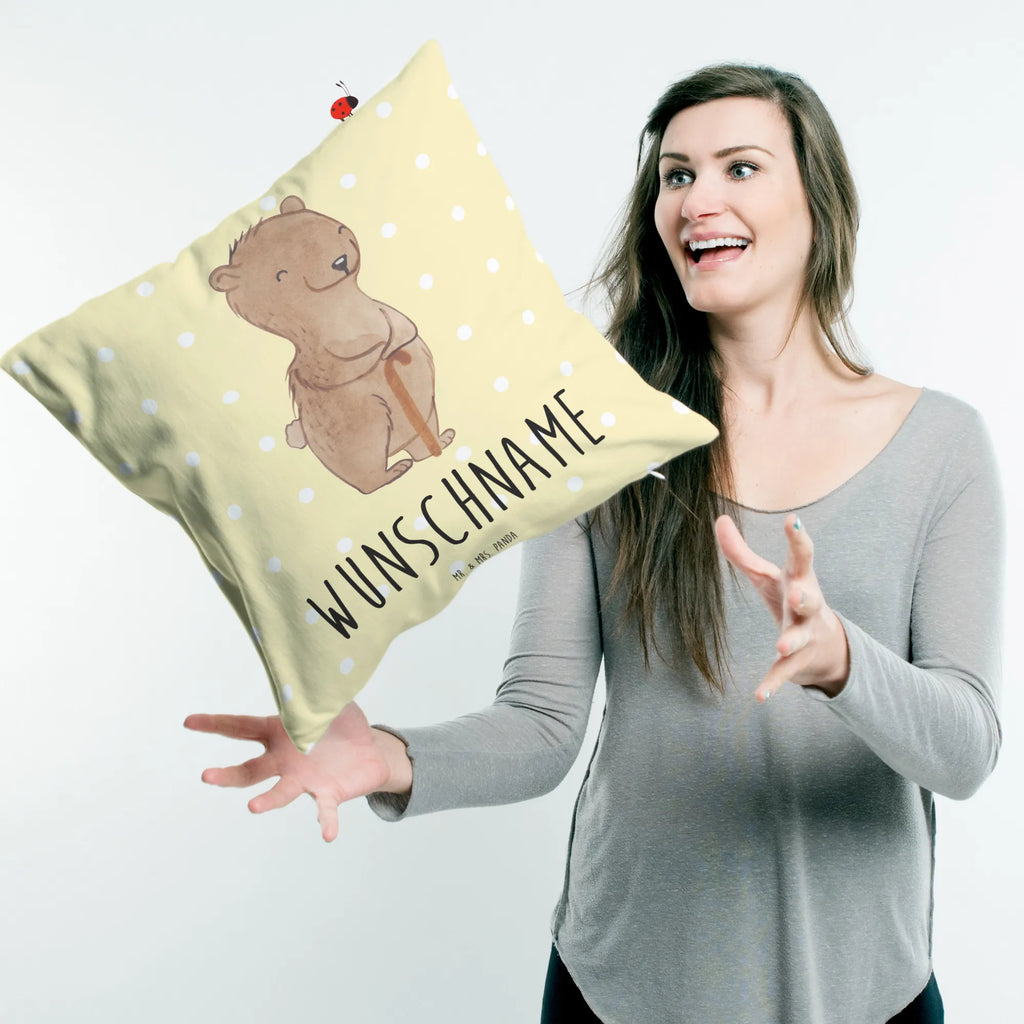 Personalised cushion Bear Parkinson Name, Wunschname, bedrucken, Kissen, Kopfkissen, personalisiert, neurodegenerative Erkrankung, Bär, Morbus Parkinson, Parkinson