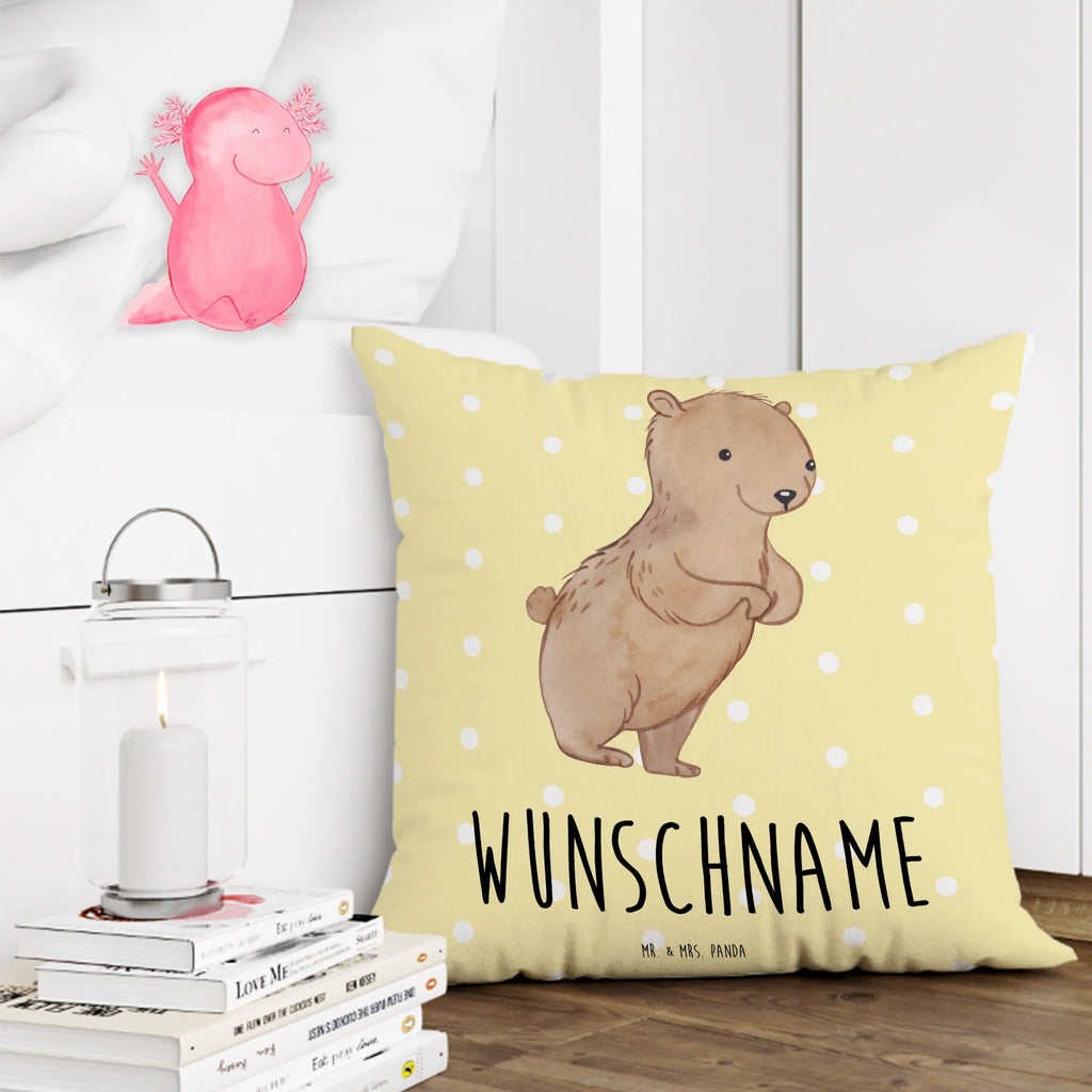 Personalisiertes Kissen Bär Spastik bedrucken, Name, personalisiert, Wunschname, Kopfkissen, Kissen, Spastizität, Spasmus, Bär, Spastik