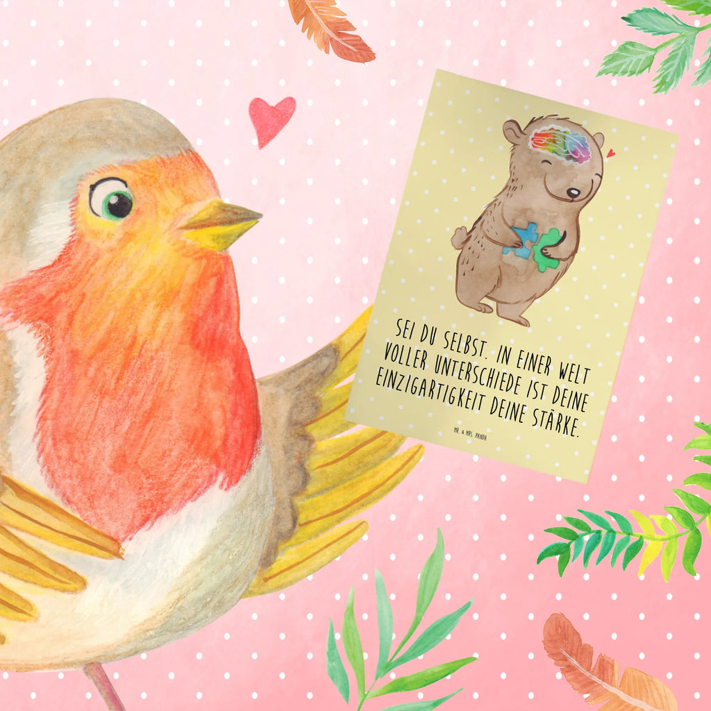 Greetings card Bear Autism greeting card, wedding card, invitation card, folding card, birthday card