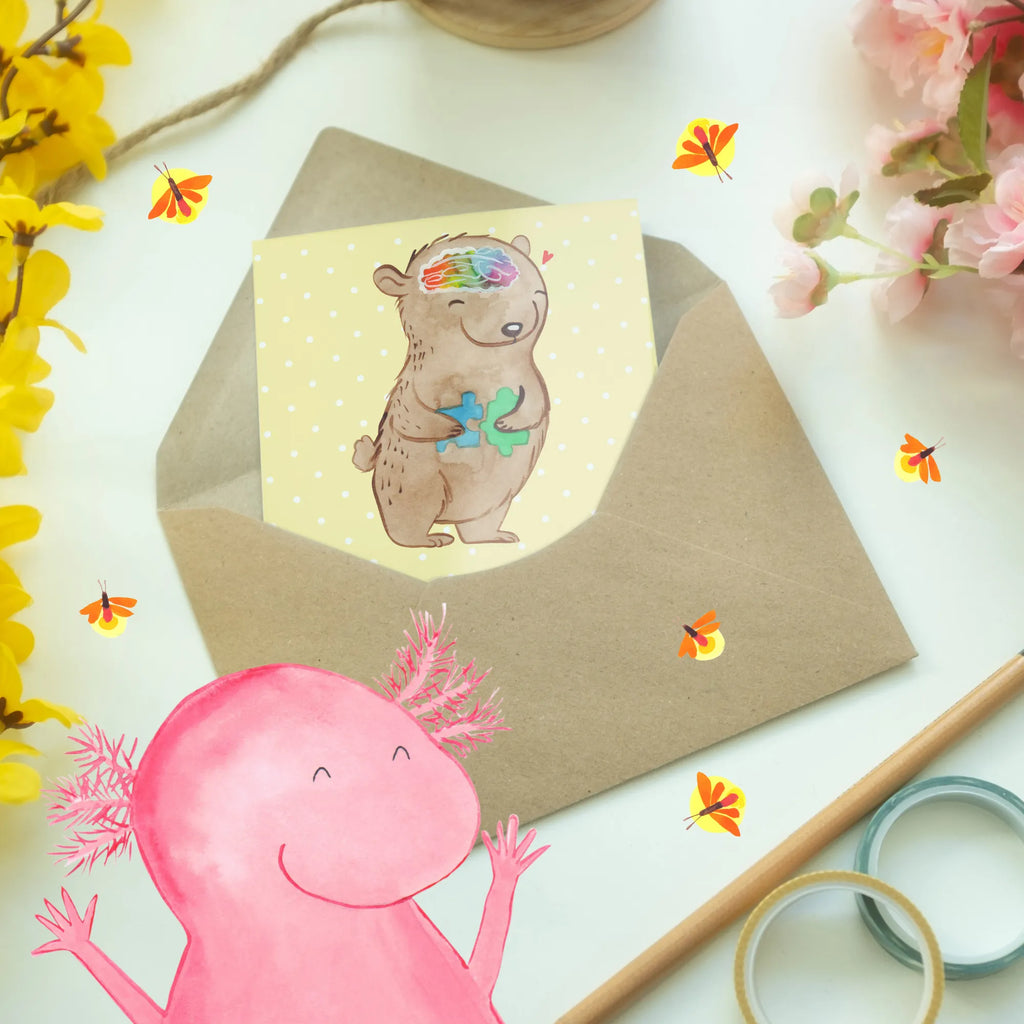 Greetings card Bear Autism greeting card, wedding card, invitation card, folding card, birthday card
