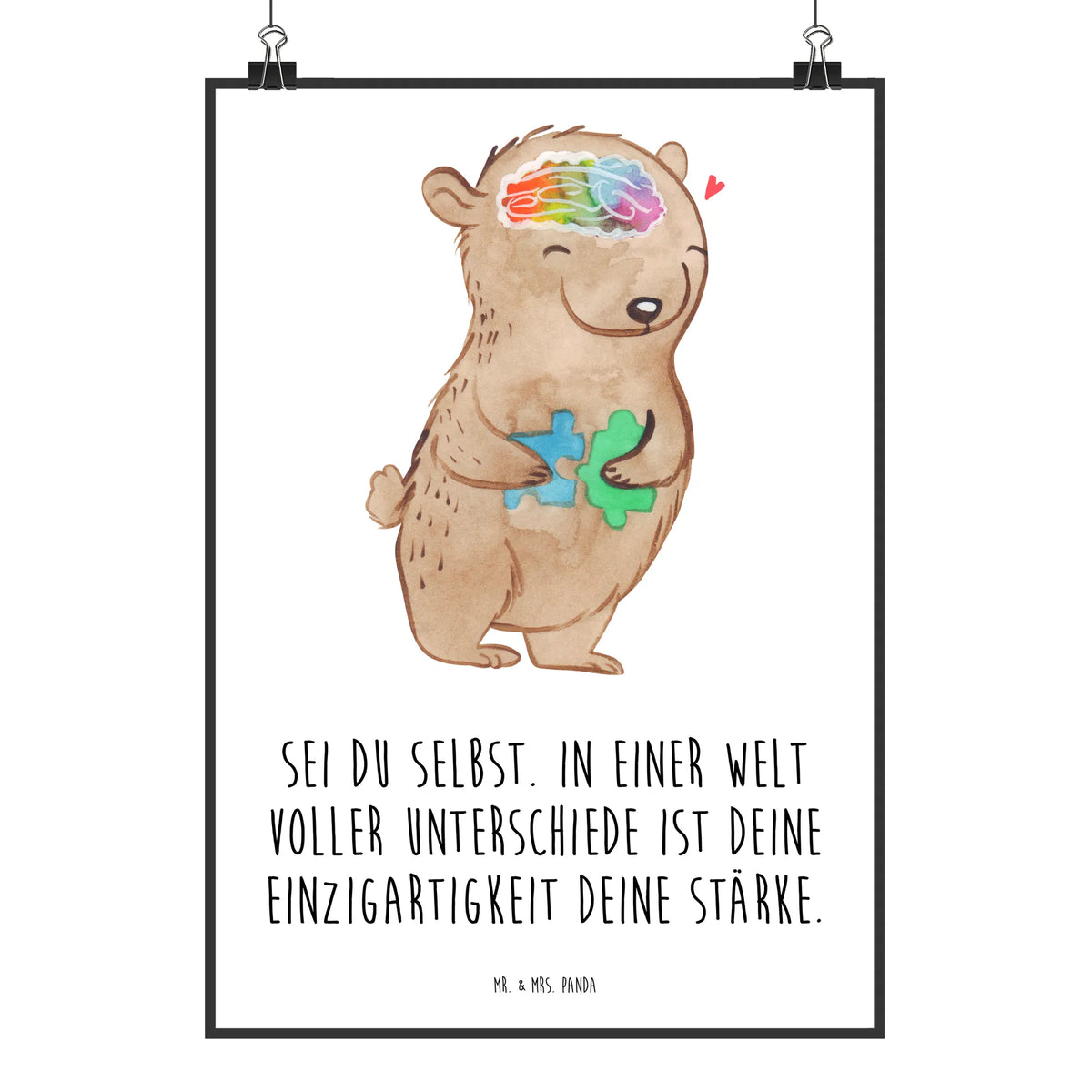 Poster Bear Autism Posterdruck, wanddruck, drucke, Bild, kunstposter, Design Poster, Mr. & Mrs. Panda Poster, Kunstdruck, kunstdruck poster, Wandschmuck, Designposter, wandkunst, Deko Poster, wanddeko, Wandbild, Panda Poster, Deko Bild, Wanddekoration, grafikposter, typografie poster, Wanddeko Bild, Plakat, Bär, ASS, Autismus, Entwicklungsstörungen, Autismus-Spektrum-Störungen, Asperger Autismus