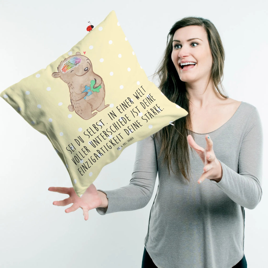 Cushion Bear Autism cushion, Pillow, bed, pillow case, 40 x 40, pillows, pad, bedroom, fluffy, sofa, 40x40, settee, soft, couch