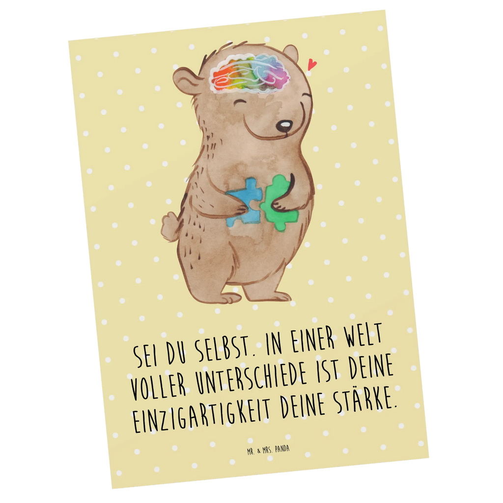 Postcard Bear Autism Postcard, card, paper, gift card, postcards, gift, invitation, letter, invitation card