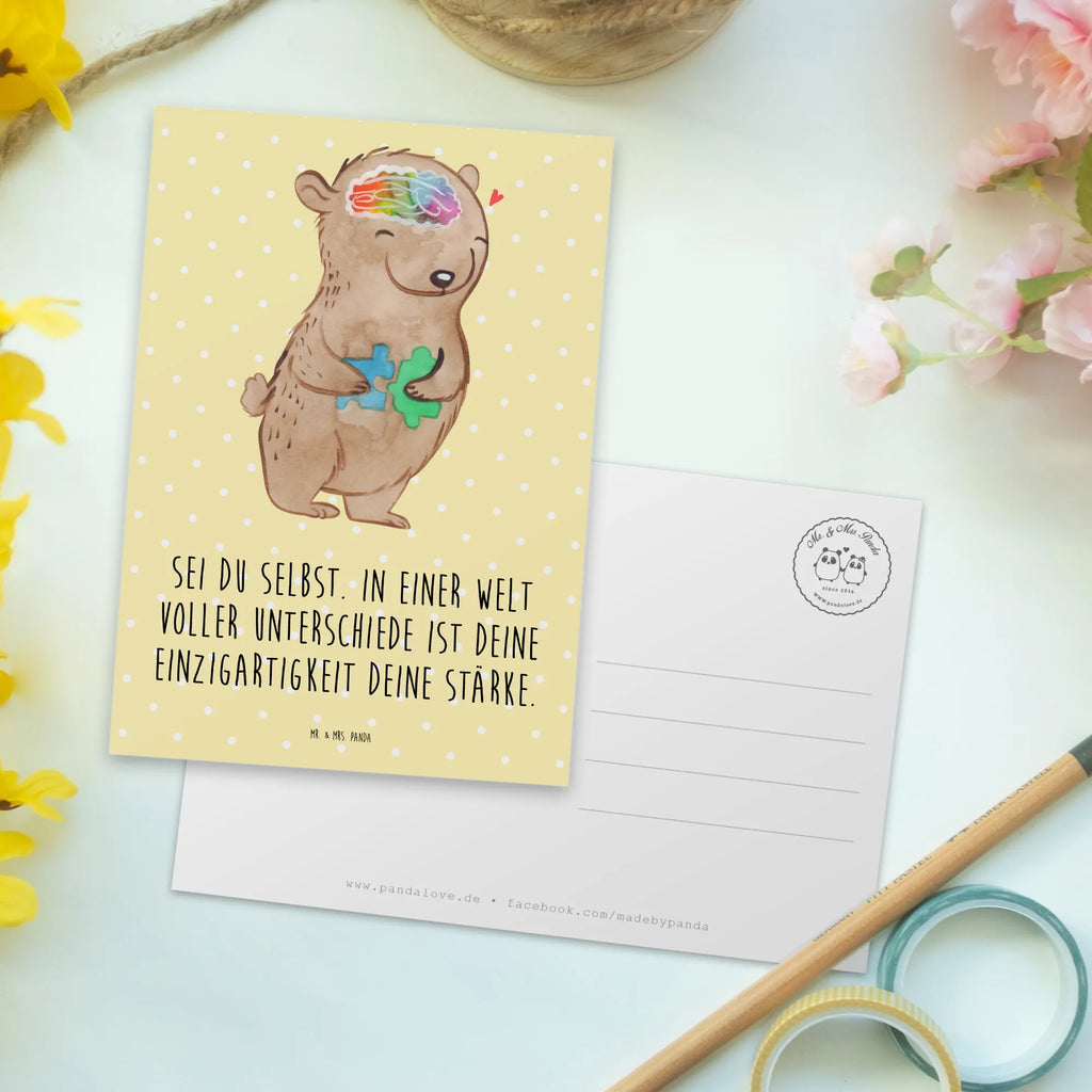 Postcard Bear Autism Postcard, card, paper, gift card, postcards, gift, invitation, letter, invitation card