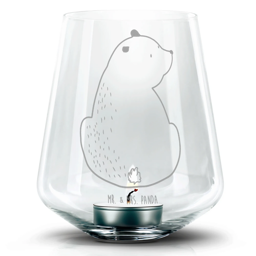 Engraved Wind Light bear shoulder look Windlicht aus Glas, Teelicht, Romatisches Windlicht, Teelichthalter, Gravur Windlicht, Bär, Teddy, Teddybär, Motivation, Bärenliebe, Weltansicht, Weisheit, Selbstachtung, Bären
