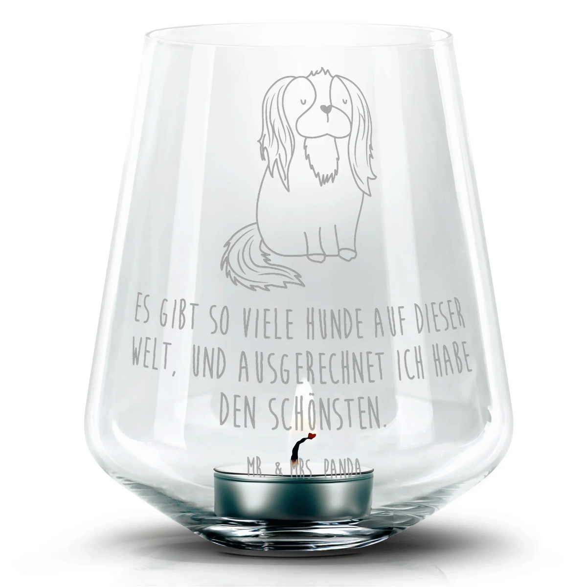 Grawerowany lampion pies Cavalier King Charles Spaniel rasa psa, właściciel psa, miłośnik zwierząt, motyw psa, zwierzę domowe, Pies, powiedzenia