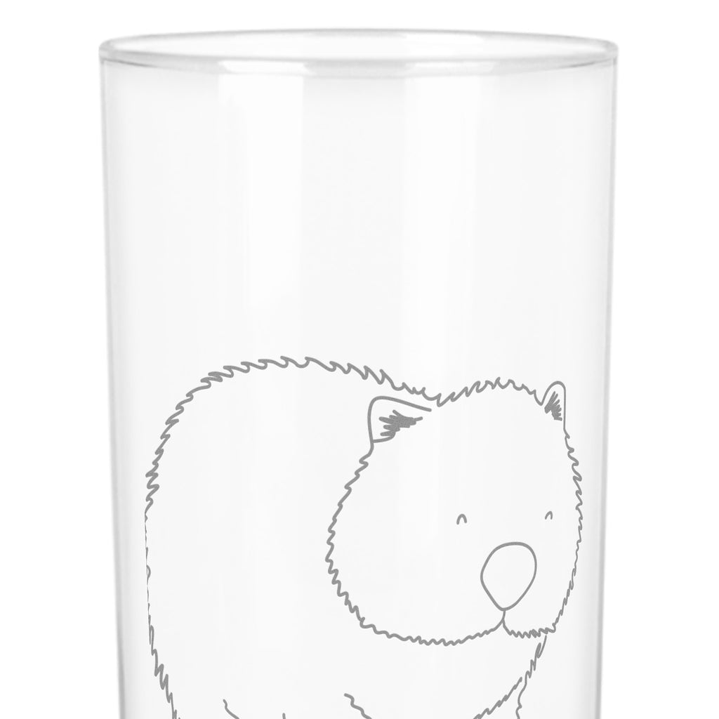 Wasserglas Wombat Wasserglas, Glas, Trinkglas, Wasserglas mit Gravur, Glas mit Gravur, Trinkglas mit Gravur, Tiermotive, Gute Laune, lustige Sprüche, Tiere, Wombat, Das Leben ist schön, Motivation, Spruch, Australien