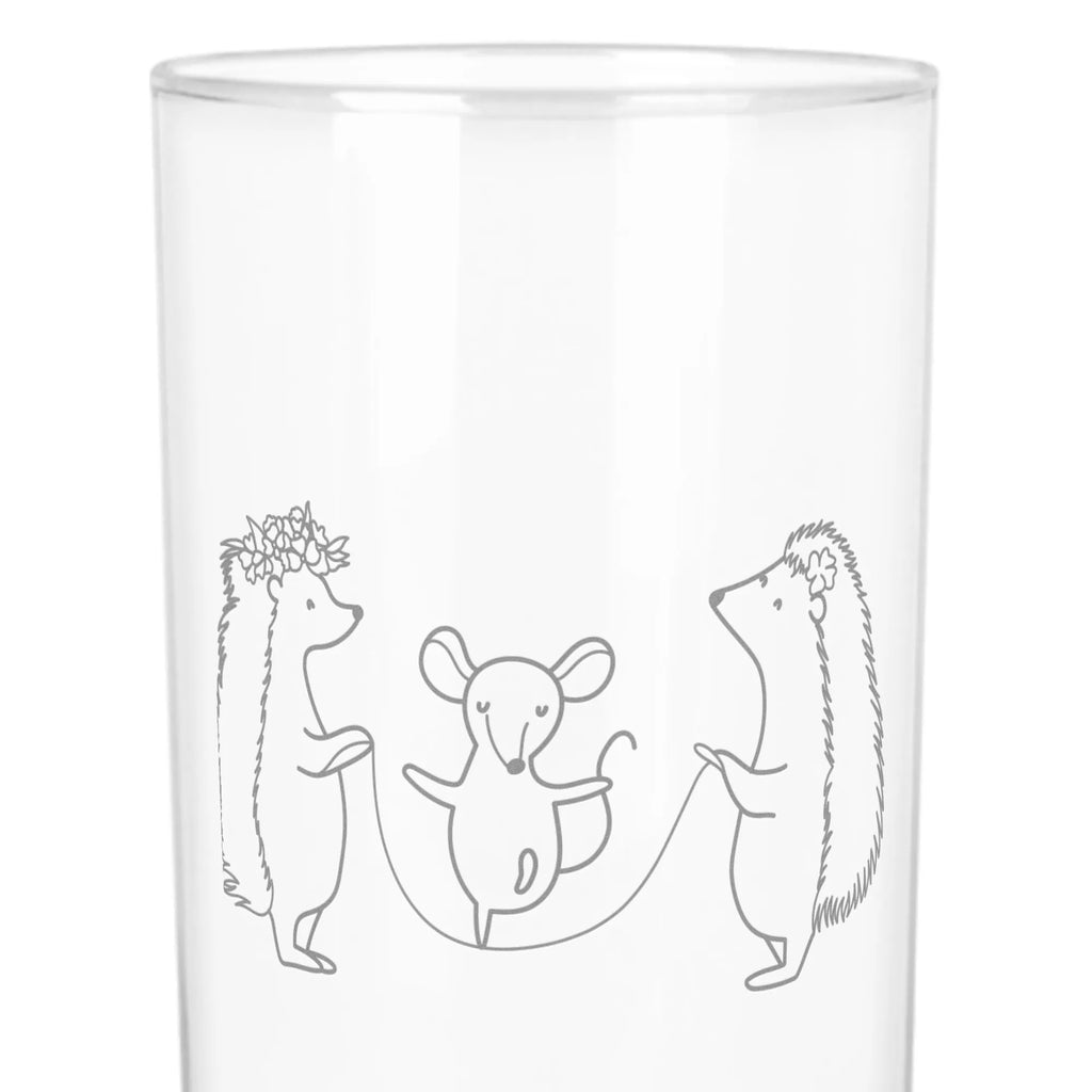 Szklanka na wodę jeż Skakanie na skakance Trinkbecher Glas, Wasserglas, Trinkglas, Wasserbecher, Tumbler, Glasbecher, Tiermotive, Gute Laune, Tiere, Lustige Sprüche, Kindergarten, Kinder, Igel, Seilspringen, Seilhüpfen, Maus