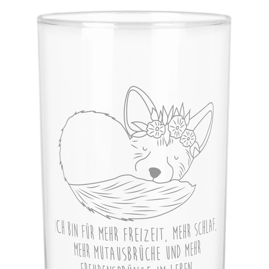 Wasserglas Wüstenfuchs Blumenkranz Wasserglas, Glas, Trinkglas, Wasserglas mit Gravur, Glas mit Gravur, Trinkglas mit Gravur, Afrika, Wildtiere, Wüste, Wüstenfuchs, Blumen, Blumenkranz, Glücklich