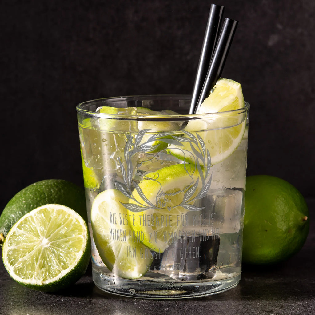 Szklanka do ginu pies kwiaty Pies, motyw psa, zwierzę domowe, rasa psa, miłośnik zwierząt, właściciel psa, powiedzenia