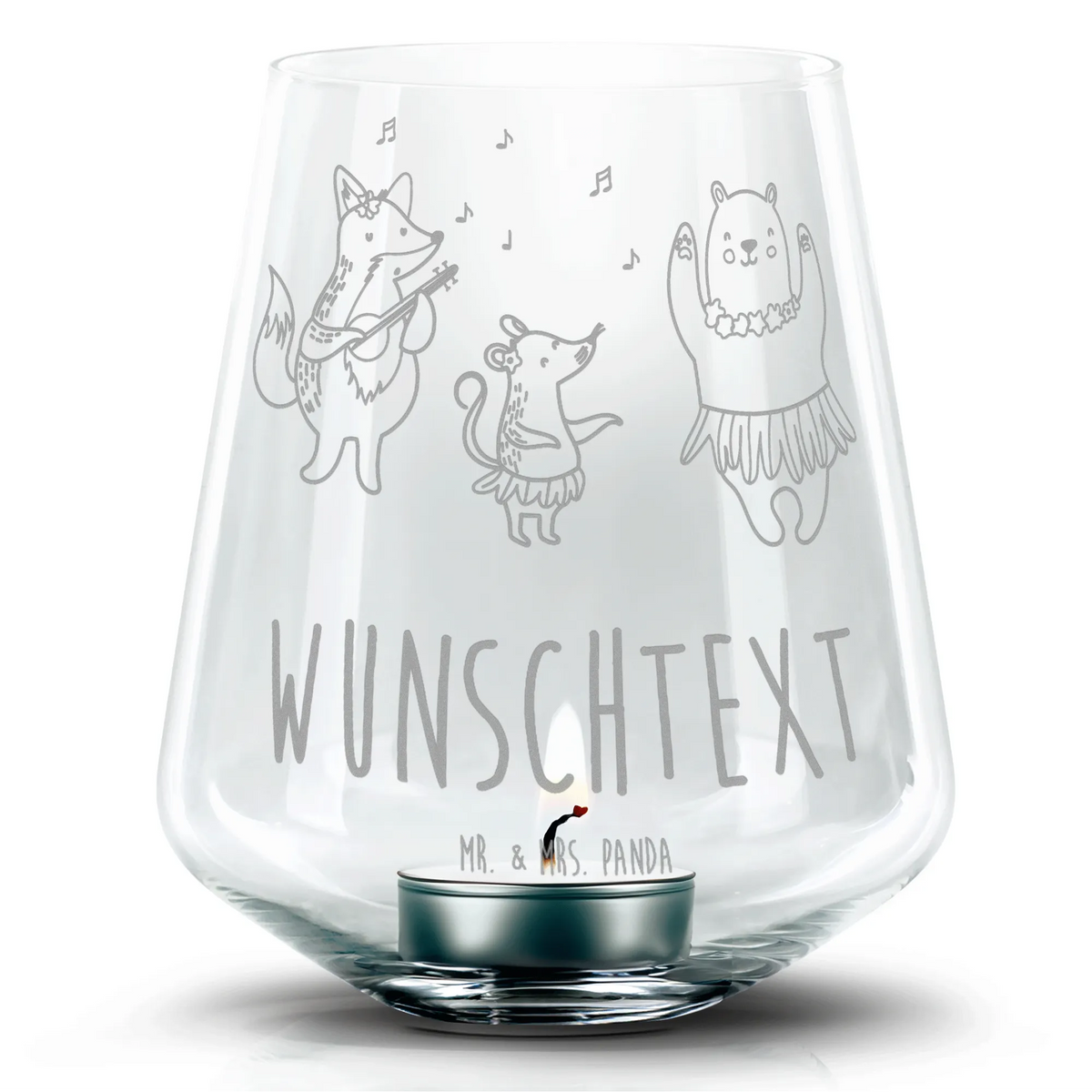 Personalized Engraved Lantern forest animals Aloha small animals, cute, funny, cute animal motives, hand drawn, small world, funny sayings, good mood, happy, gifts, gift ideas, special gifts, animal lover, card, forest animals, aloha, dancing, life, bear, forest, music, hedgehog, laughter, rabbit