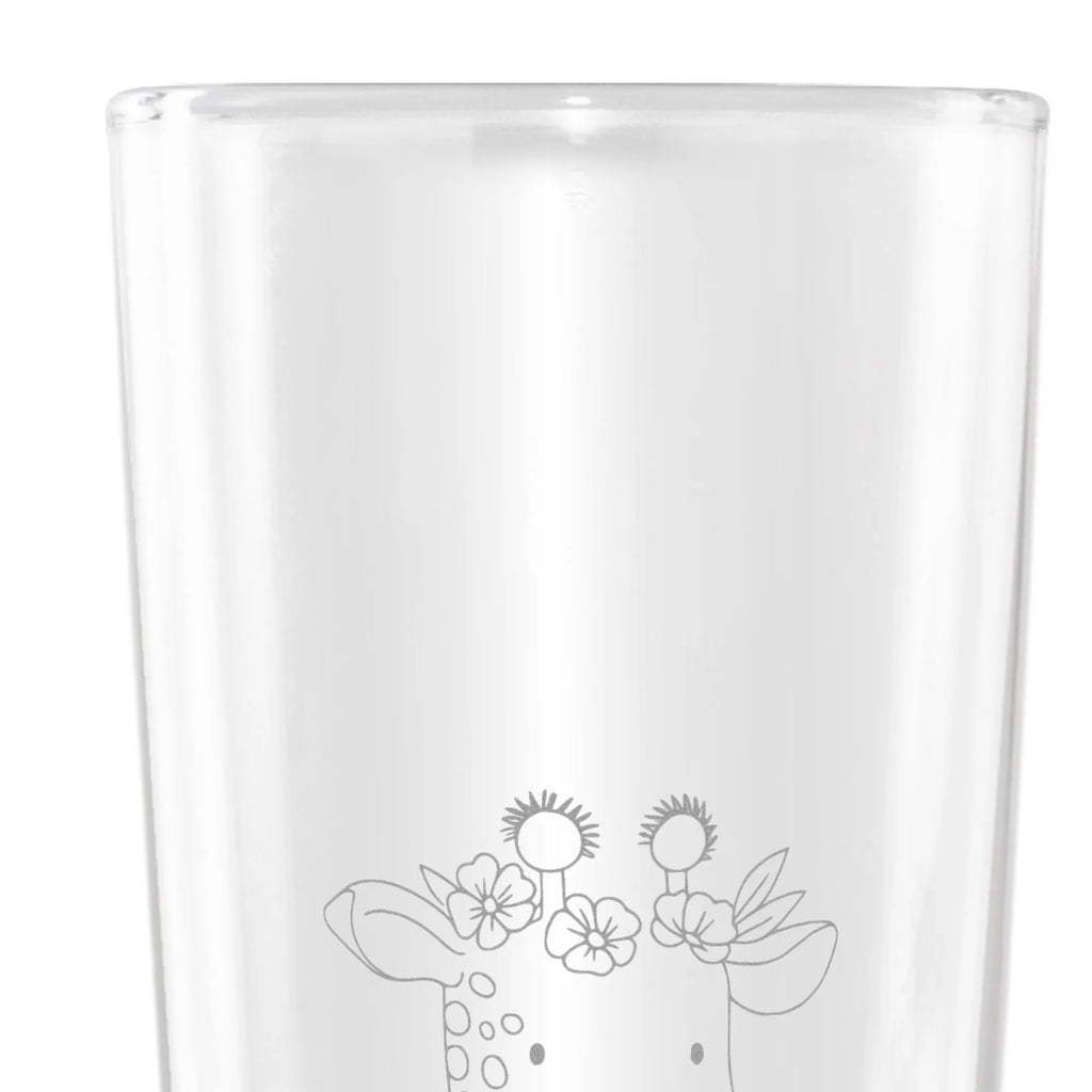 Weizenglas Giraffe Blumenkranz Weizenglas, Weizenbierglas, Weizen Glas, Weizenbier Glas, Vatertag, Afrika, Wildtiere, Giraffe, Freundin, Blumenkranz, Selbstliebe, Abenteurer