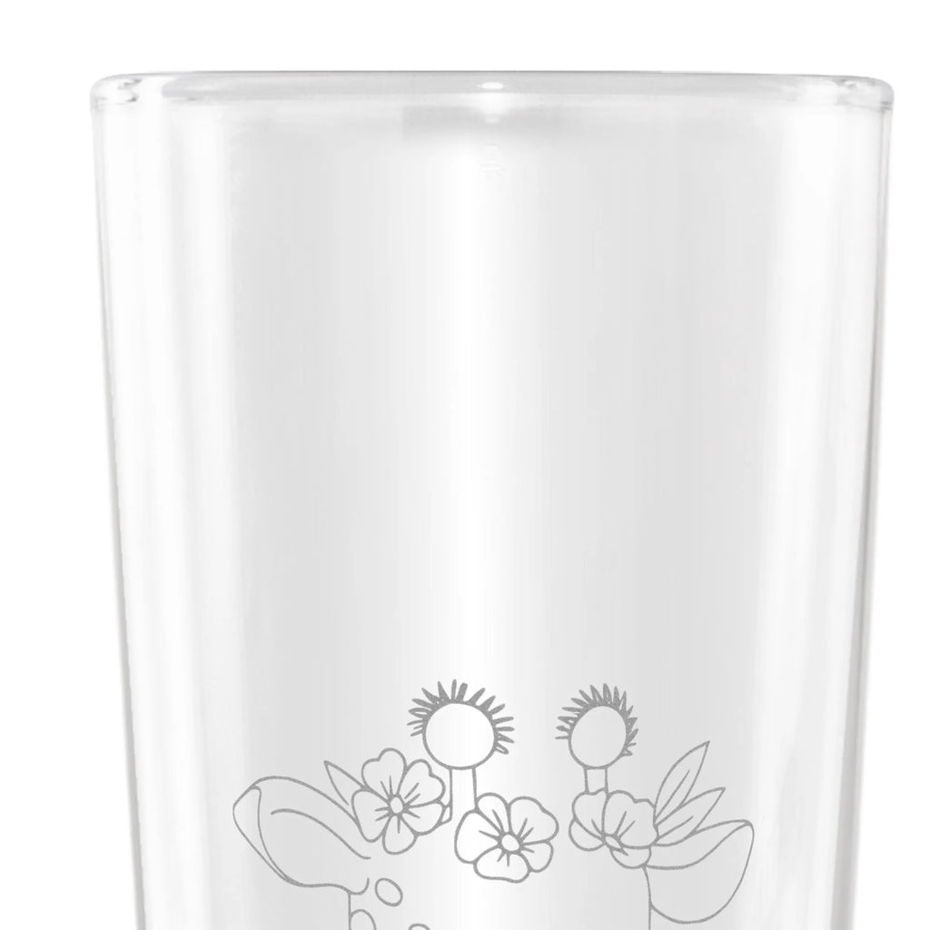 Weizenglas Giraffe Blumenkranz Weizenglas, Weizenbierglas, Weizen Glas, Weizenbier Glas, Vatertag, Afrika, Wildtiere, Giraffe, Freundin, Blumenkranz, Selbstliebe, Abenteurer