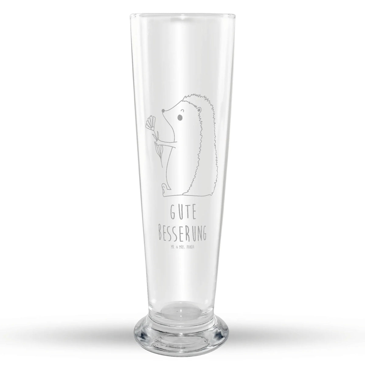 Weizenglas Igel Blumen Weißbierglas, Weizen Glas, Bier Glas, Bierglas, Mr & Mrs Panda Weizenglas, Weizenbier Glas, Lustige Sprüche, Tiere, Tiermotive, Gute Laune, Krankenhaus, Krankheit, Gute Besserung, Igel, Genesungswünsche, Besuch, krank