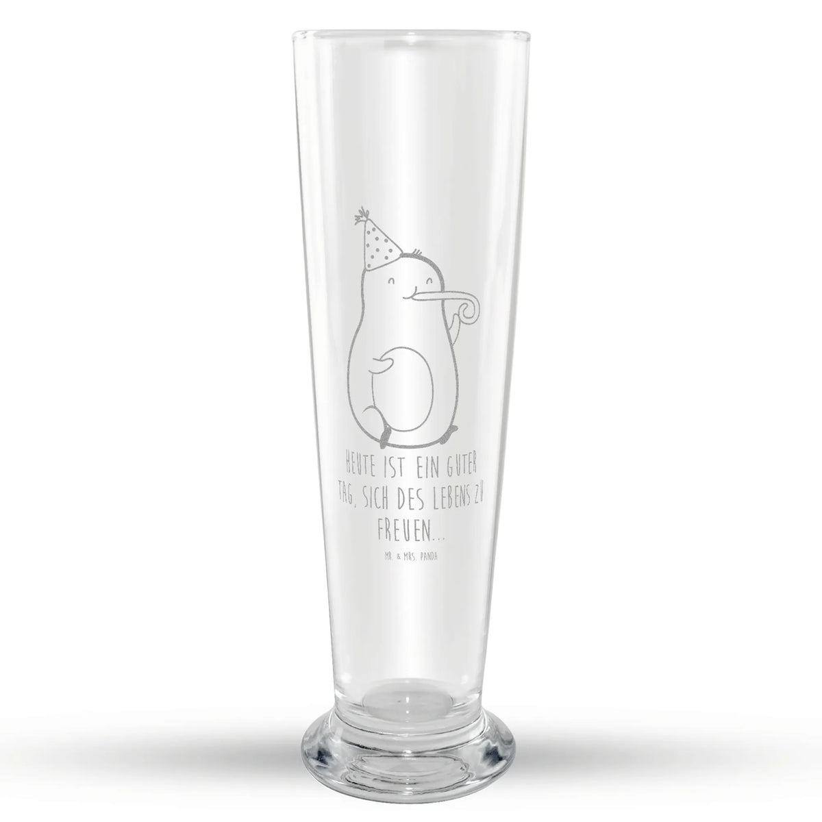 Weizenglas Avocado Feier Mr & Mrs Panda Weizenglas, Weizenbier Glas, Bier Glas, Weizen Glas, Weißbierglas, Bierglas, Avocado, Veggie, Vegan, Gesund, Gute Laune, Tröte, Feierlichkeit, Party, Fete, Geburtstag, Feier