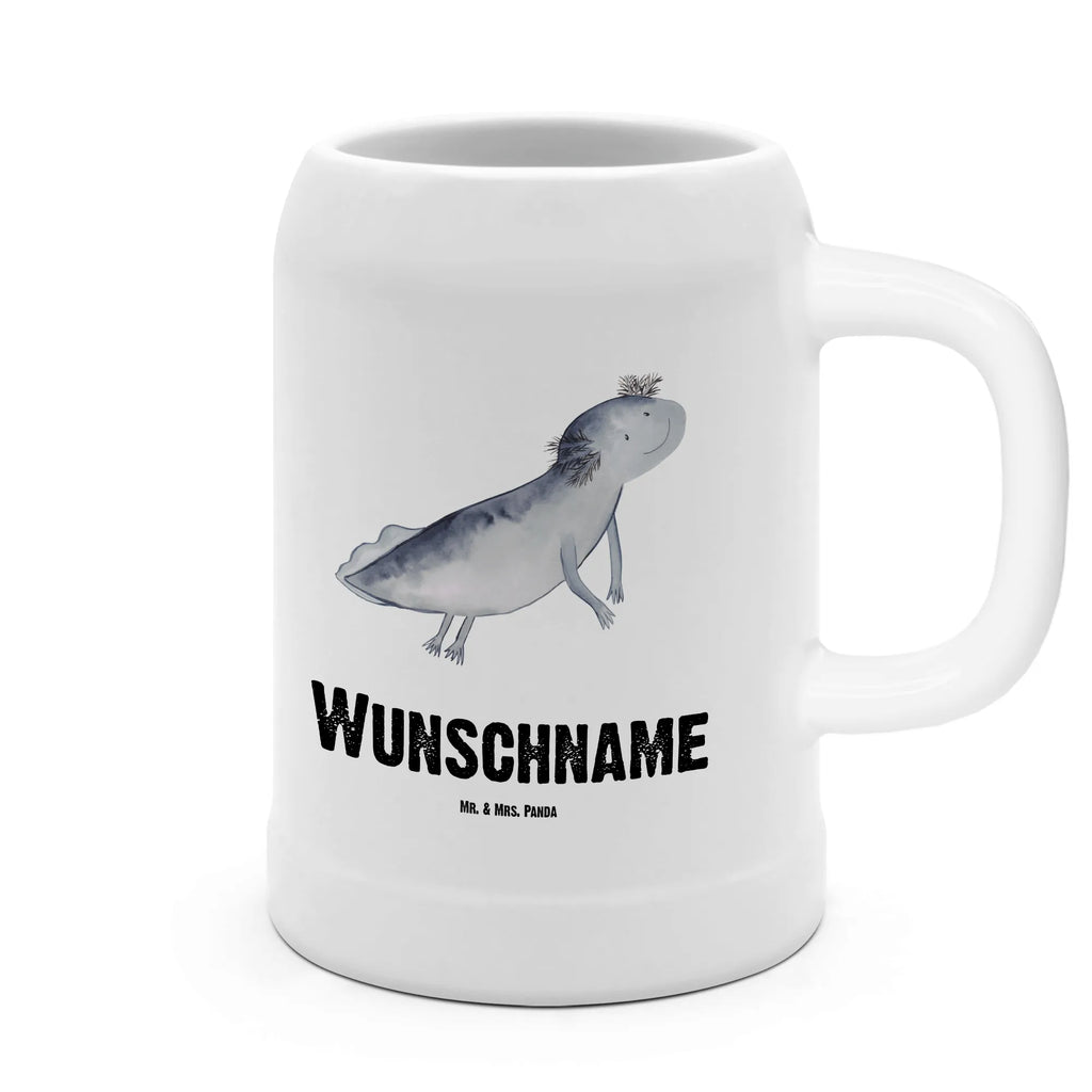 Personalisierter Bierkrug Axolotl schwimmt Bierkrug mit Namen, Bierkrug personalisieren, Bierglas mit Namen, Personalisierung, Bedrucken, Axolotl, Molch, Axolot, Schwanzlurch, Lurch, Lurche, Problem, Probleme, Lösungen, Motivation