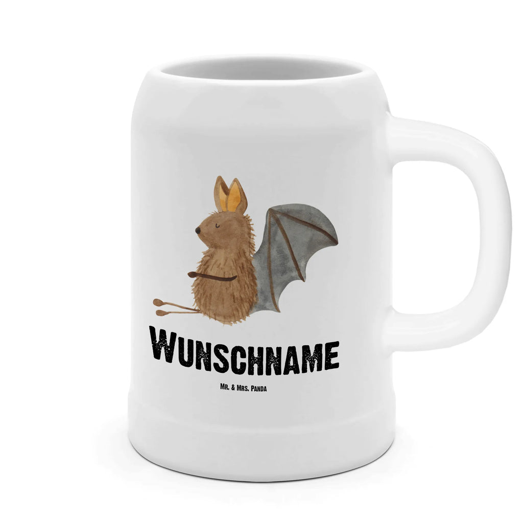 Personalised beer mug bat Sit small animals, cute, funny, cute animal motives, hand drawn, small world, funny sayings, good mood, happy, gifts, gift ideas, special gifts, animal lover, card, bat, motivation, relax, bats