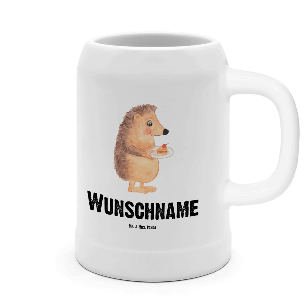 Personalisierter Bierkrug Igel mit Kuchenstück Bierkrug mit Namen, Bierkrug personalisieren, Bierglas mit Namen, Personalisierung, Bedrucken, Tiermotive, Gute Laune, lustige Sprüche, Tiere, Igel, Essen Spruch, Kuchen, Backen Geschenk, Kuchen backen, Einladung Party, Geburtstagskuchen, Torte