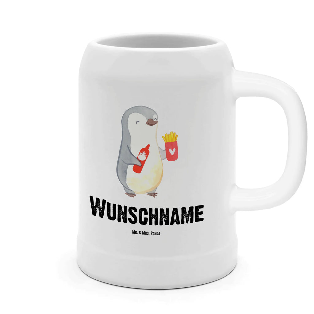 Personalizowany kufel piwa pingwin frytki Miłość, partner, przyjaciel, przyjaciółka, mąż, żona, wesele, zaręczyny, prośba o rękę, prezent miłosny, rocznica, dzień ślubu