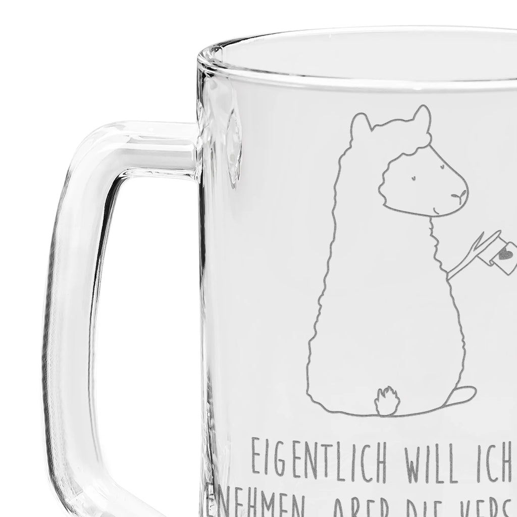 Grawerowany Kufel Piwa alpaka flaga Alpaka, Lama