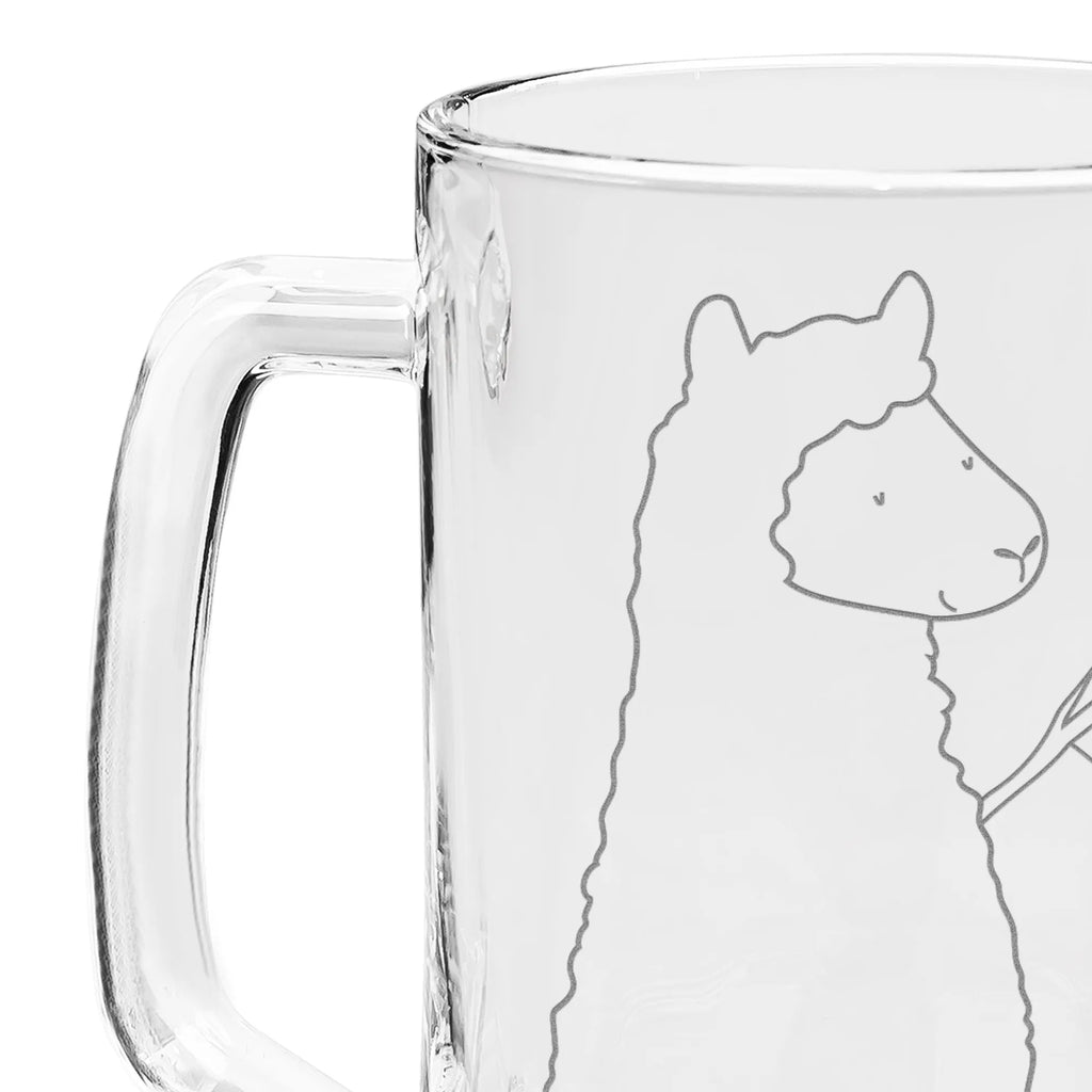 Grawerowany Kufel Piwa alpaka flaga Alpaka, Lama