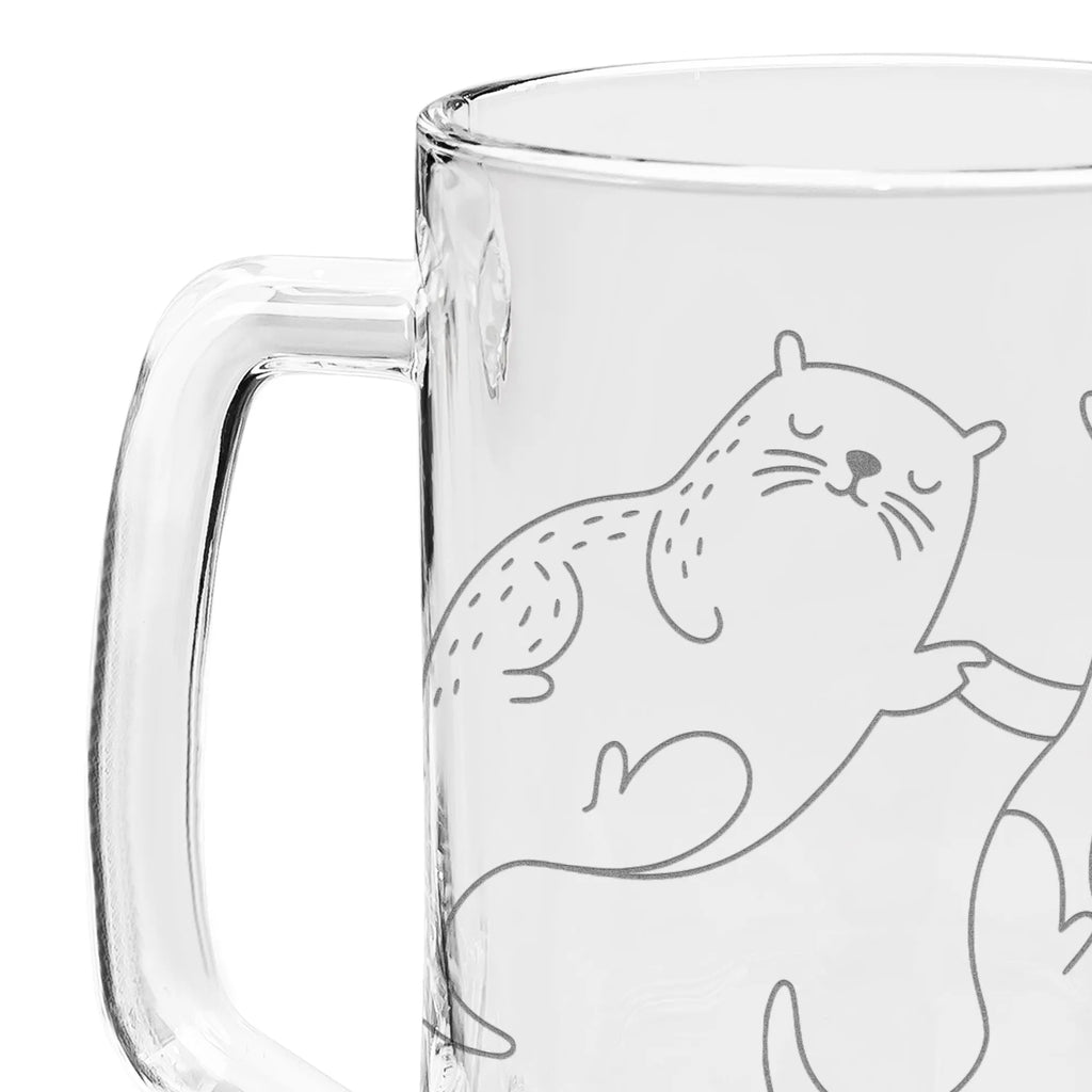 Grawerowany Kufel Piwa wydra trzymać się za ręce Kuna, wydra, morska wydra