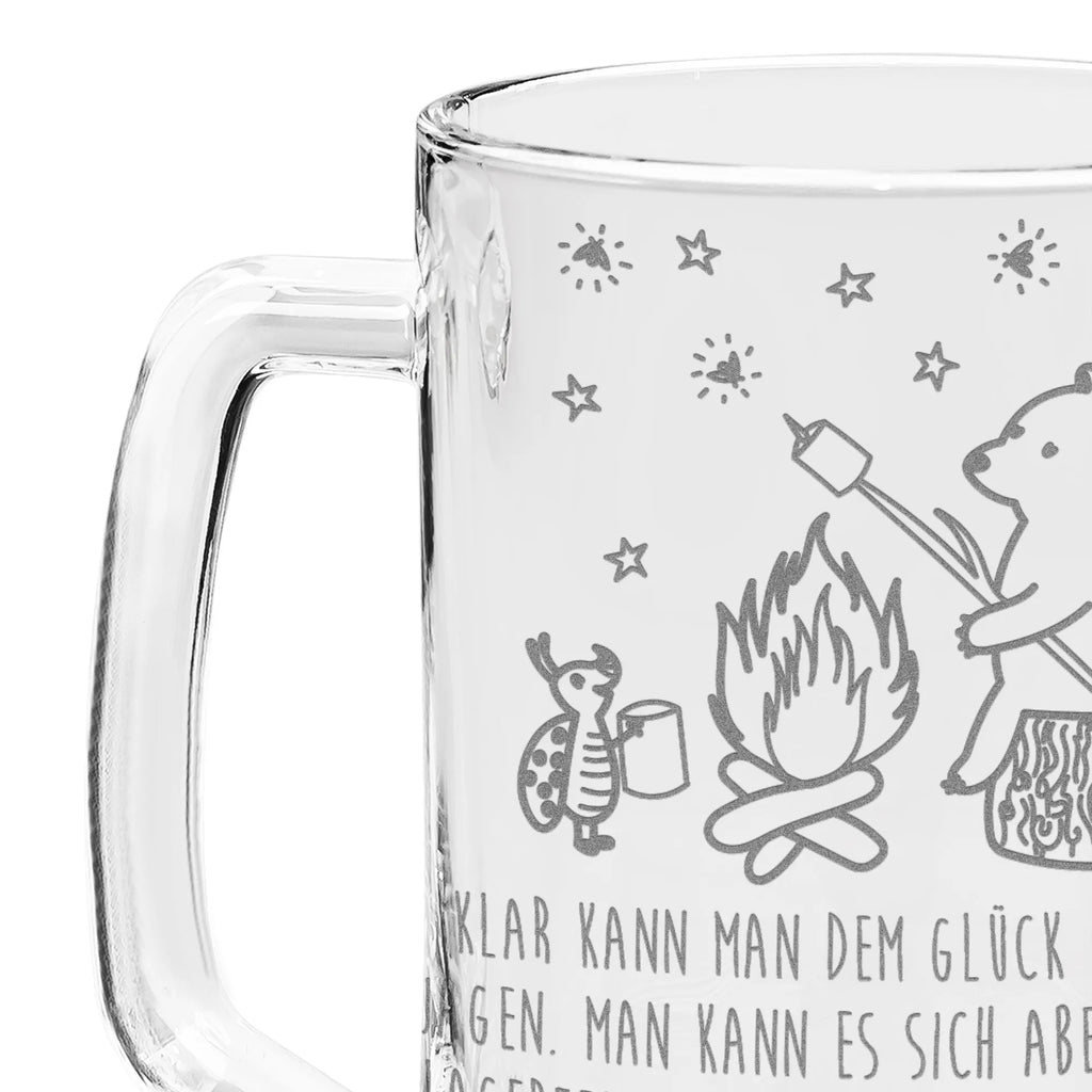 Engraved Beer Mug Bear & Ladybird campfire bear, teddy, teddy bear, cuddly toy, Campfire