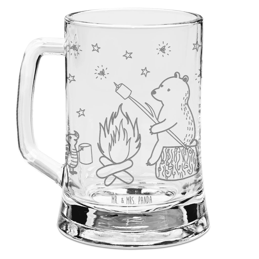 Engraved Beer Mug Bear & Ladybird campfire bear, teddy, teddy bear, cuddly toy, Campfire