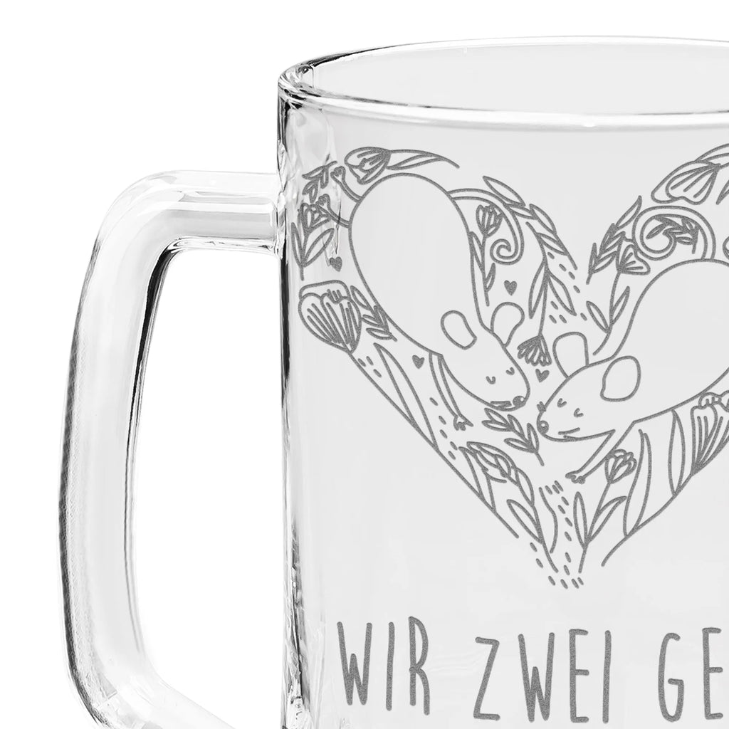 Engraved Beer Mug Mice heart Love, Loving, Two, Together, Marriage, Engagement, Proposal of marriage, Love gift, gift for her, gift for him, anniversary gift, anniversary, love, love gift, gift for two, mice, proof of love, engagement, love message, wedding, togetherness, mouse, favourite person