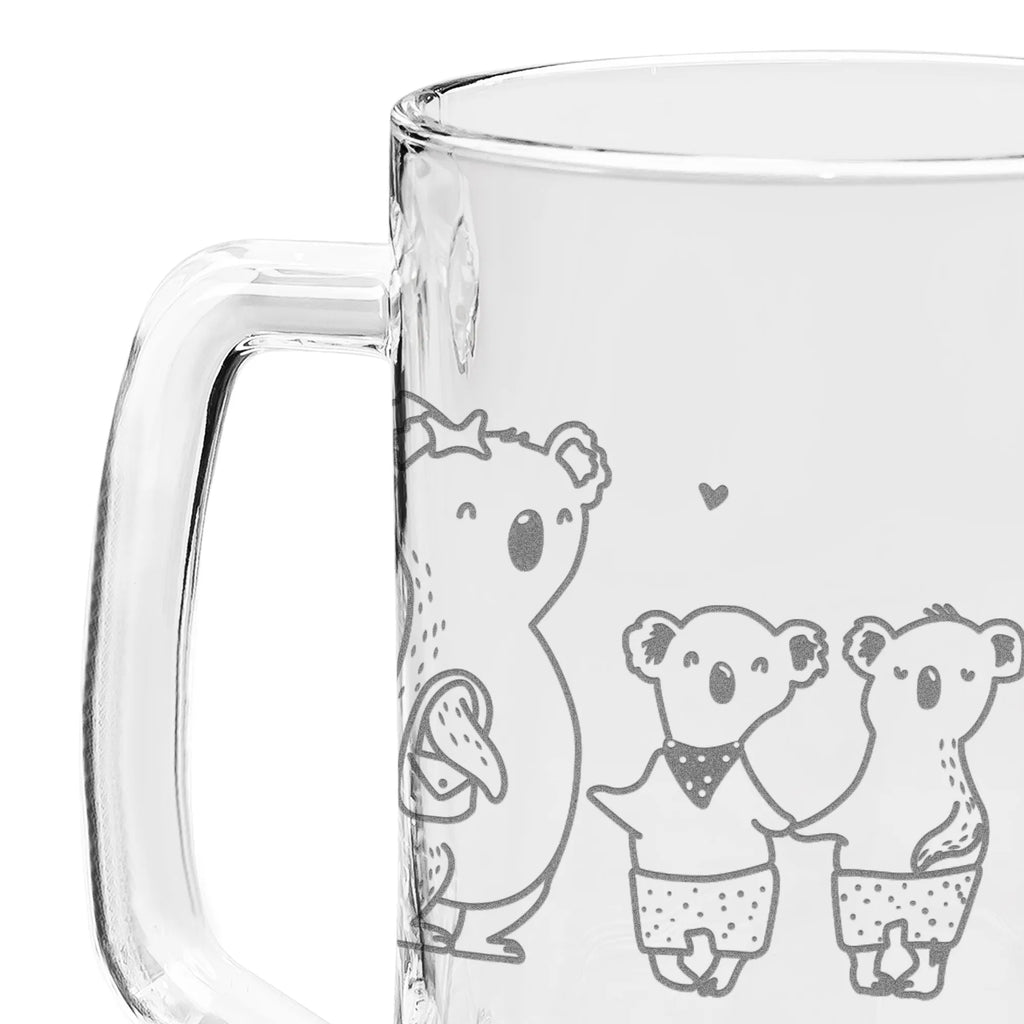 Engraved Beer Mug Koala family with two kids Family, Father's Day, Mother's Day, brother, sister, Mom, Dad, family time, family life, favourite family, best family, koala, koala family, koala bear, family