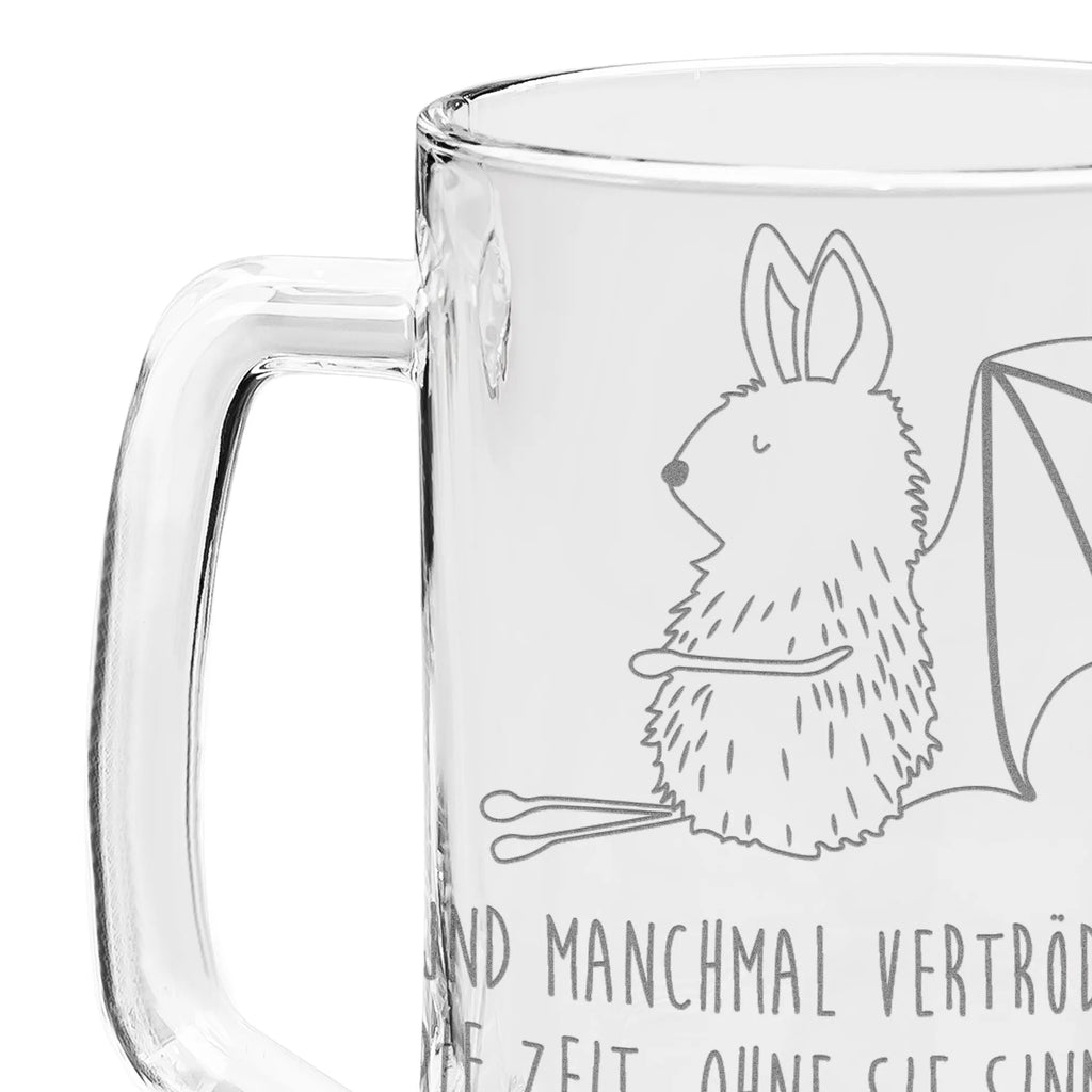 Engraved Beer Mug bat Sit small animals, cute, funny, cute animal motives, hand drawn, small world, funny sayings, good mood, happy, gifts, gift ideas, special gifts, animal lover, card, relax, bat, bats, motivation