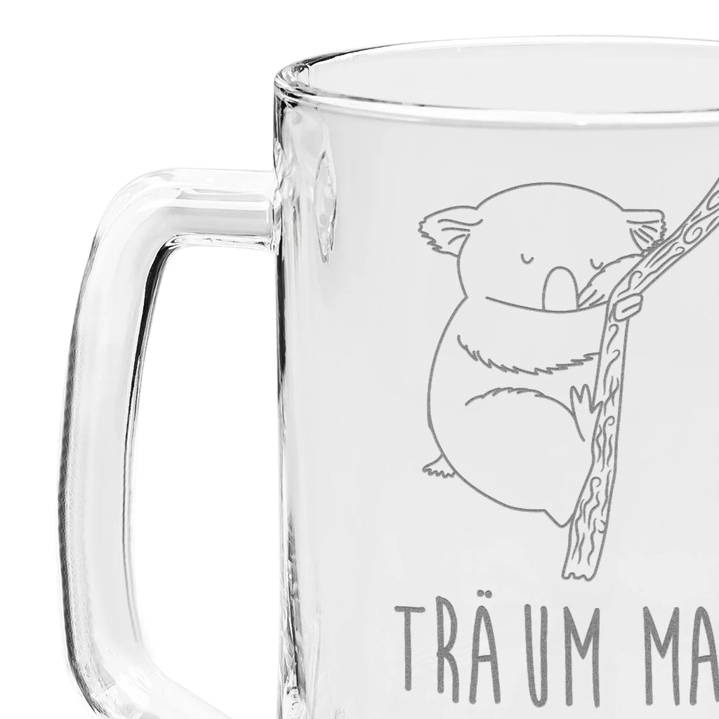Engraved Beer Mug koala small animals, cute, funny, cute animal motives, hand drawn, small world, funny sayings, good mood, happy, gifts, gift ideas, special gifts, animal lover, card, sleeping, bear, dream, koala bear, dreamland, bedroom, Koala