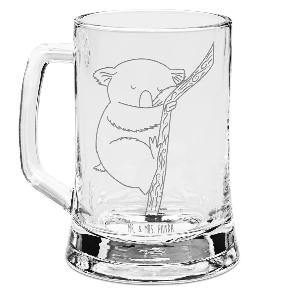 Engraved Beer Mug koala small animals, cute, funny, cute animal motives, hand drawn, small world, funny sayings, good mood, happy, gifts, gift ideas, special gifts, animal lover, card, sleeping, bear, dream, koala bear, dreamland, bedroom, Koala