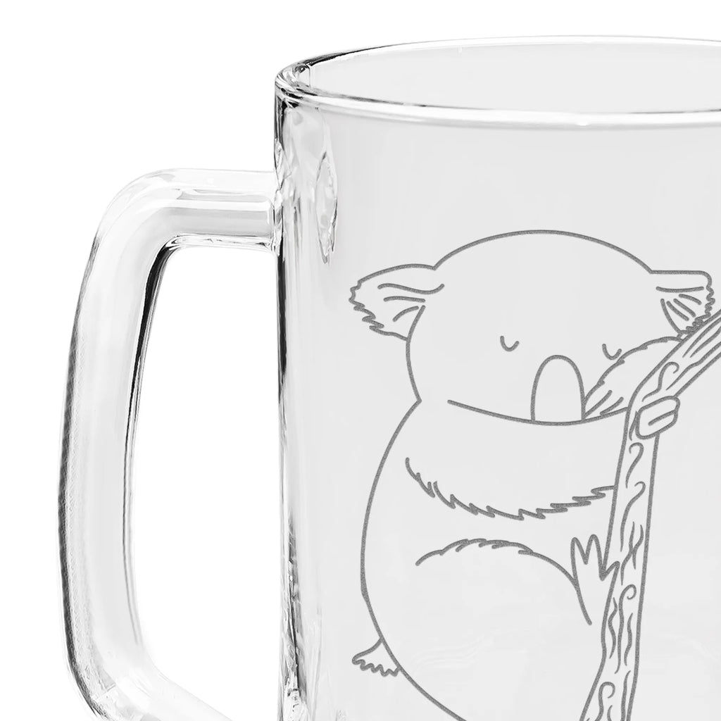 Engraved Beer Mug koala small animals, cute, funny, cute animal motives, hand drawn, small world, funny sayings, good mood, happy, gifts, gift ideas, special gifts, animal lover, card, sleeping, bear, dream, koala bear, dreamland, bedroom, Koala