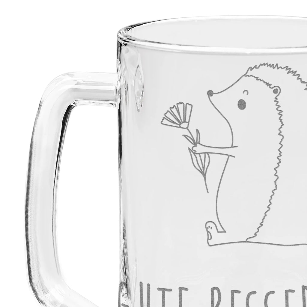 Grawerowany Kufel Piwa jeż Kwiaty Motywy zwierzęce, dobra energia, zabawne powiedzonka, zwierzęta