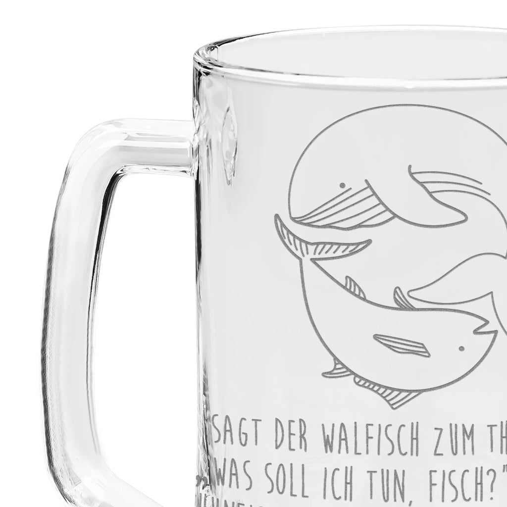 Engraved Beer Mug whale tuna small animals, cute, funny, cute animal motives, hand drawn, small world, funny sayings, good mood, happy, gifts, gift ideas, special gifts, animal lover, card, joke, choice, flat joke gift, saying funny, tuna, flat joke, word joke funny, whale, saying of the day