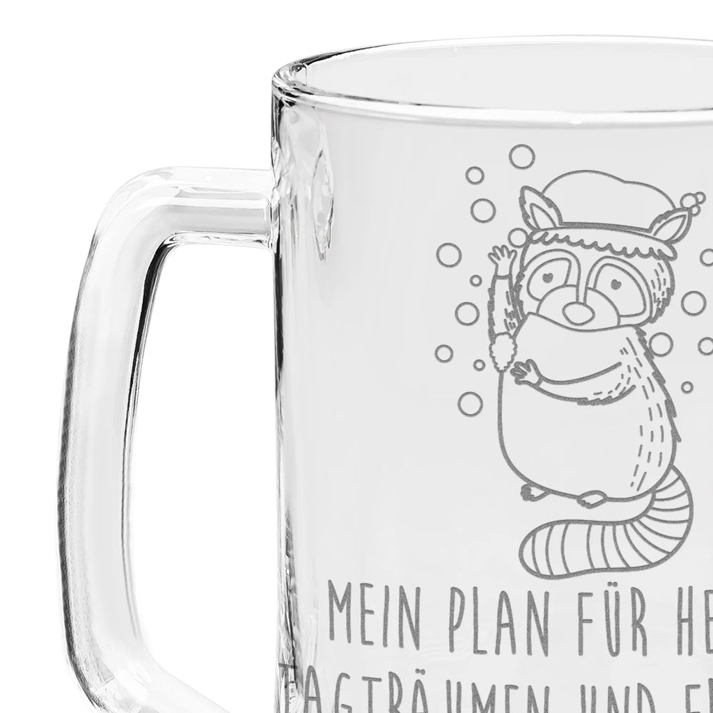 Engraved Beer Mug Raccoon small animals, cute, funny, cute animal motives, hand drawn, small world, funny sayings, good mood, happy, gifts, gift ideas, special gifts, animal lover, card, raccoon, plan, wash, daydreaming, soap bubbles
